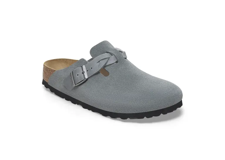 Birkenstock Boston Braided Suede Leather Narrow Women's - Browns
